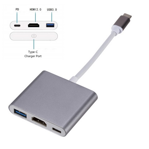 3 in 1 Type C To HDMI Compatible USB 3.0 Charging Adapter